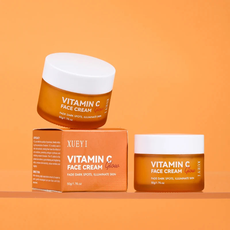 Private Label Vegan Glow Cream Natural Facial Skincare Dark Spot Remover Whitening Brightening Vitamin C Skin Care Cream